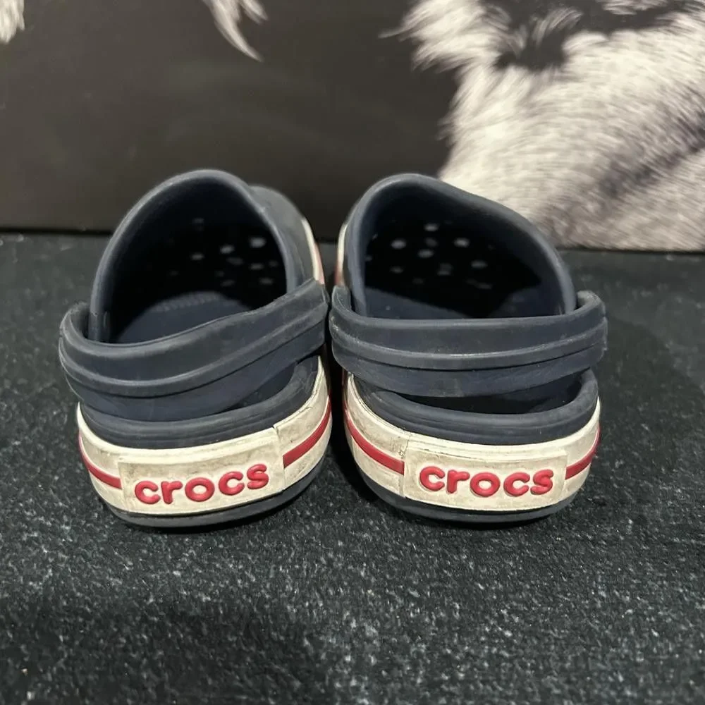 Crocs Crocband 207006 Clog Shoes Unisex Kids 9 Blue Rubber Jibbitz Charms Casual